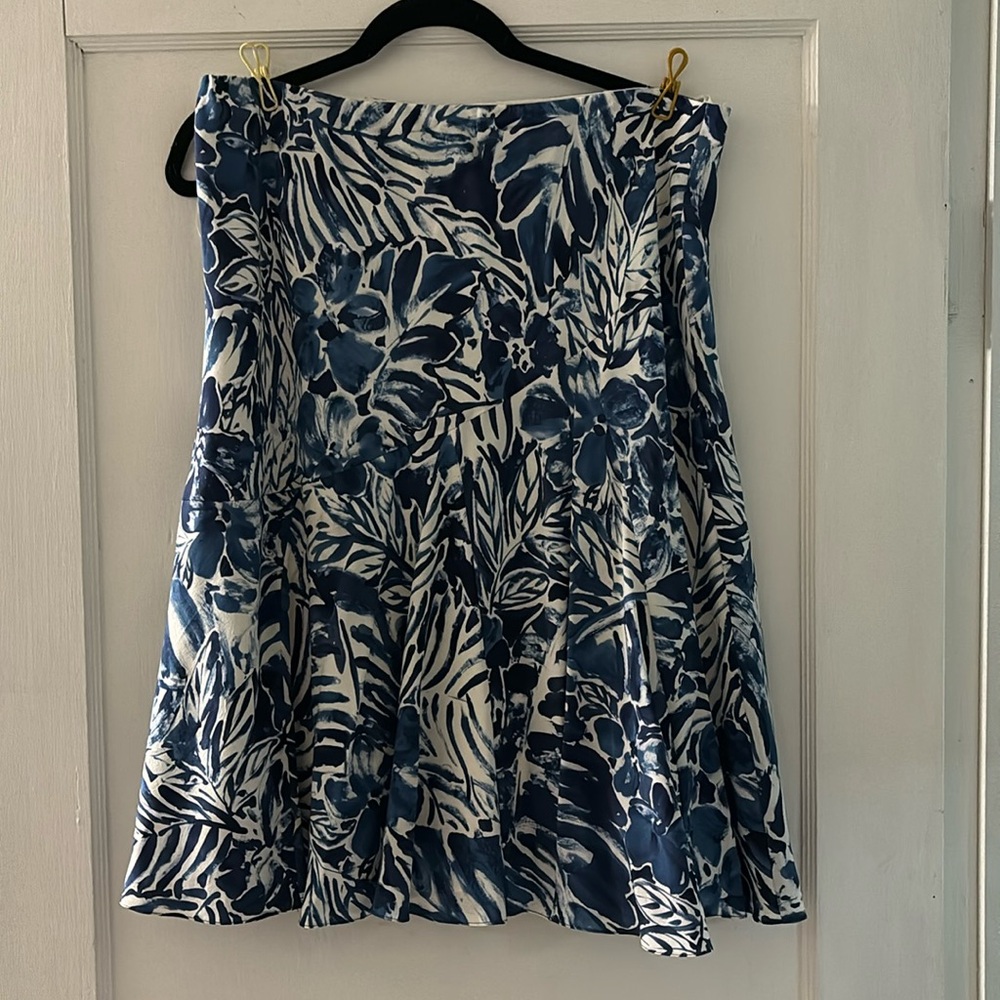 Ralph Lauren, silk flare, floral skirt L
